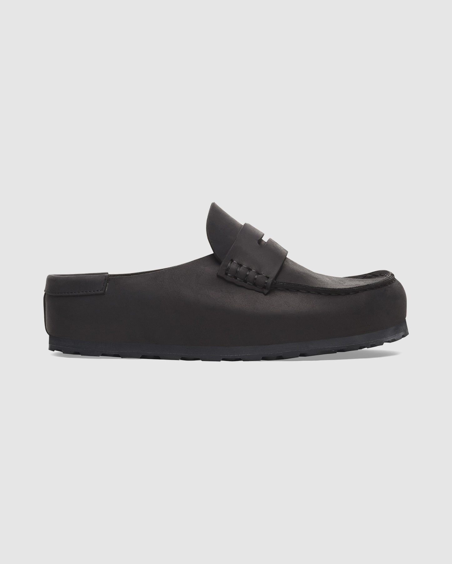Naples Wrapped Black Oiled Leather Clog