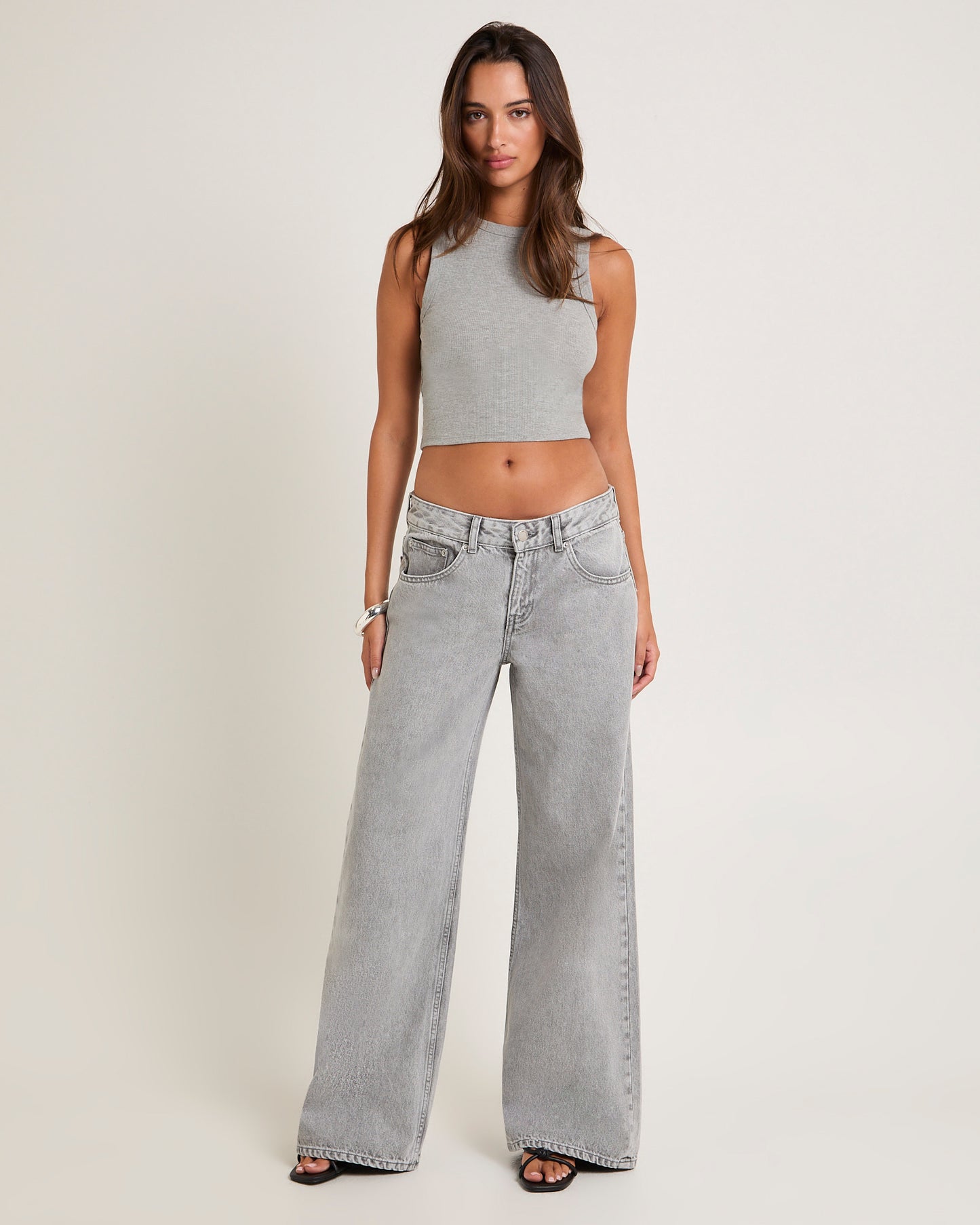 Rhue Wide Leg Jeans Ash Gray