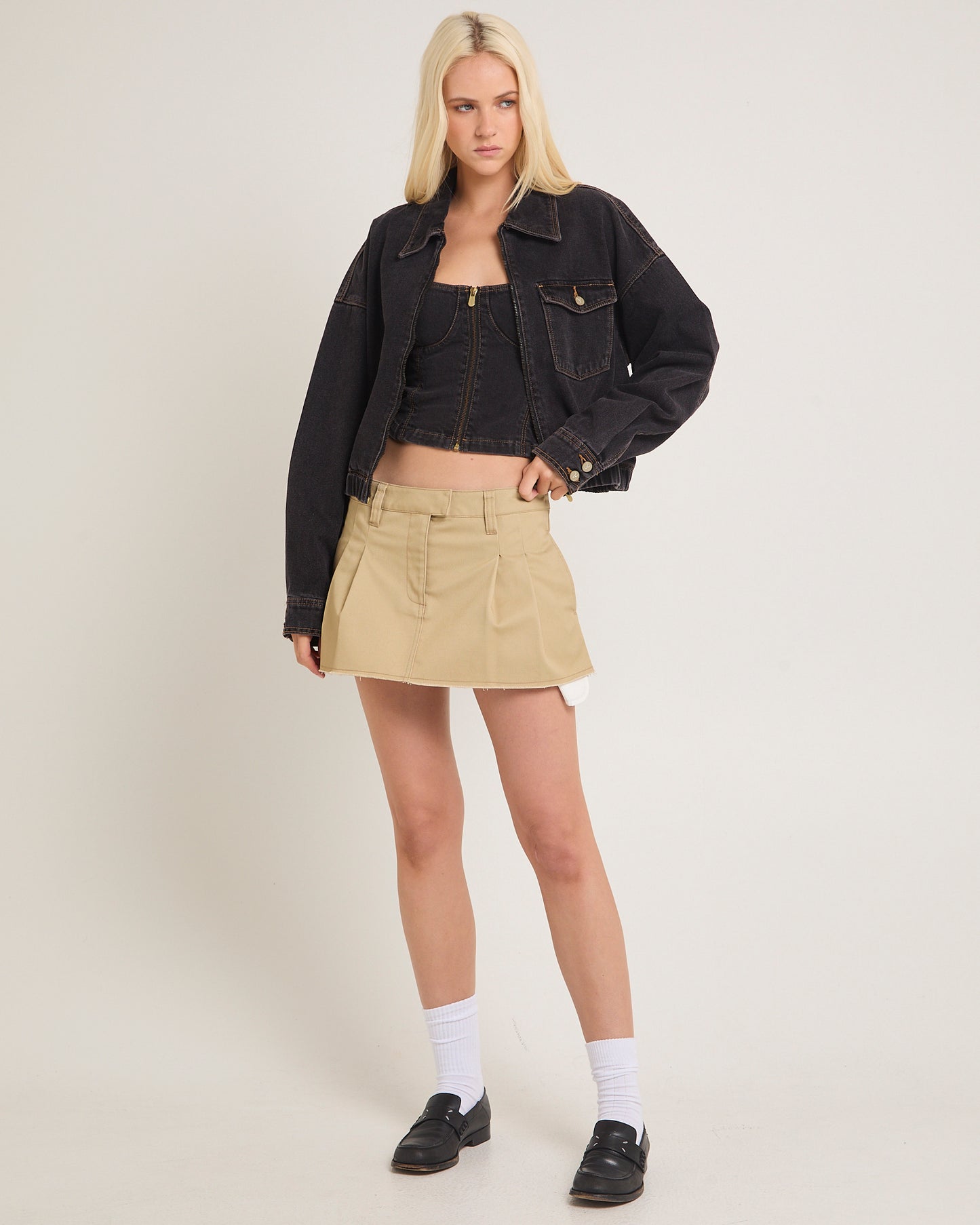 Denim Bomber Jacket Cara