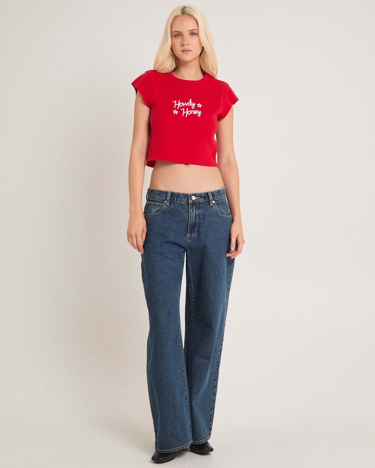 90's Rib Cut Off Baby Tee