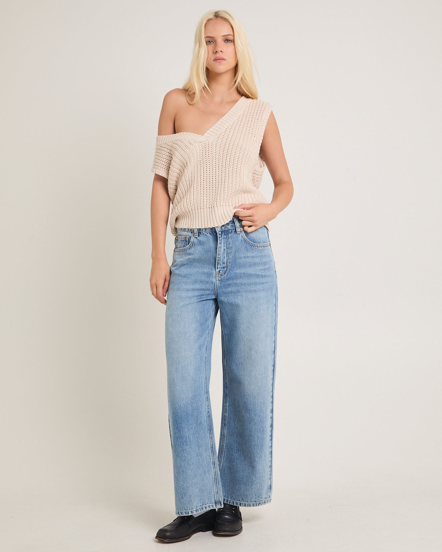 Wren High & Wide Denim Jeans Petite