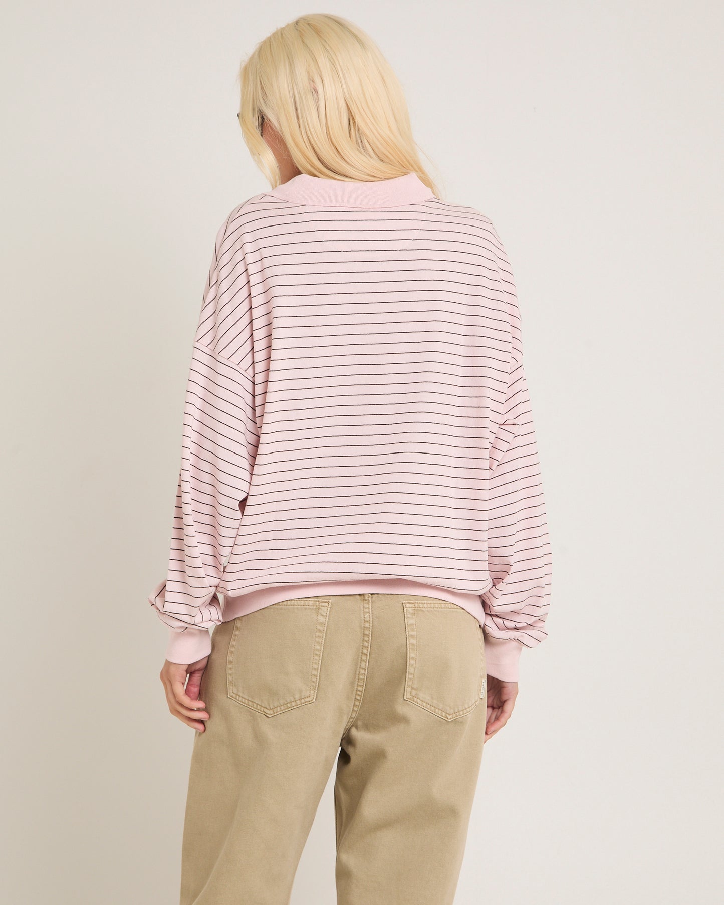 Jase Stripe Long Sleeve Polo Shirt