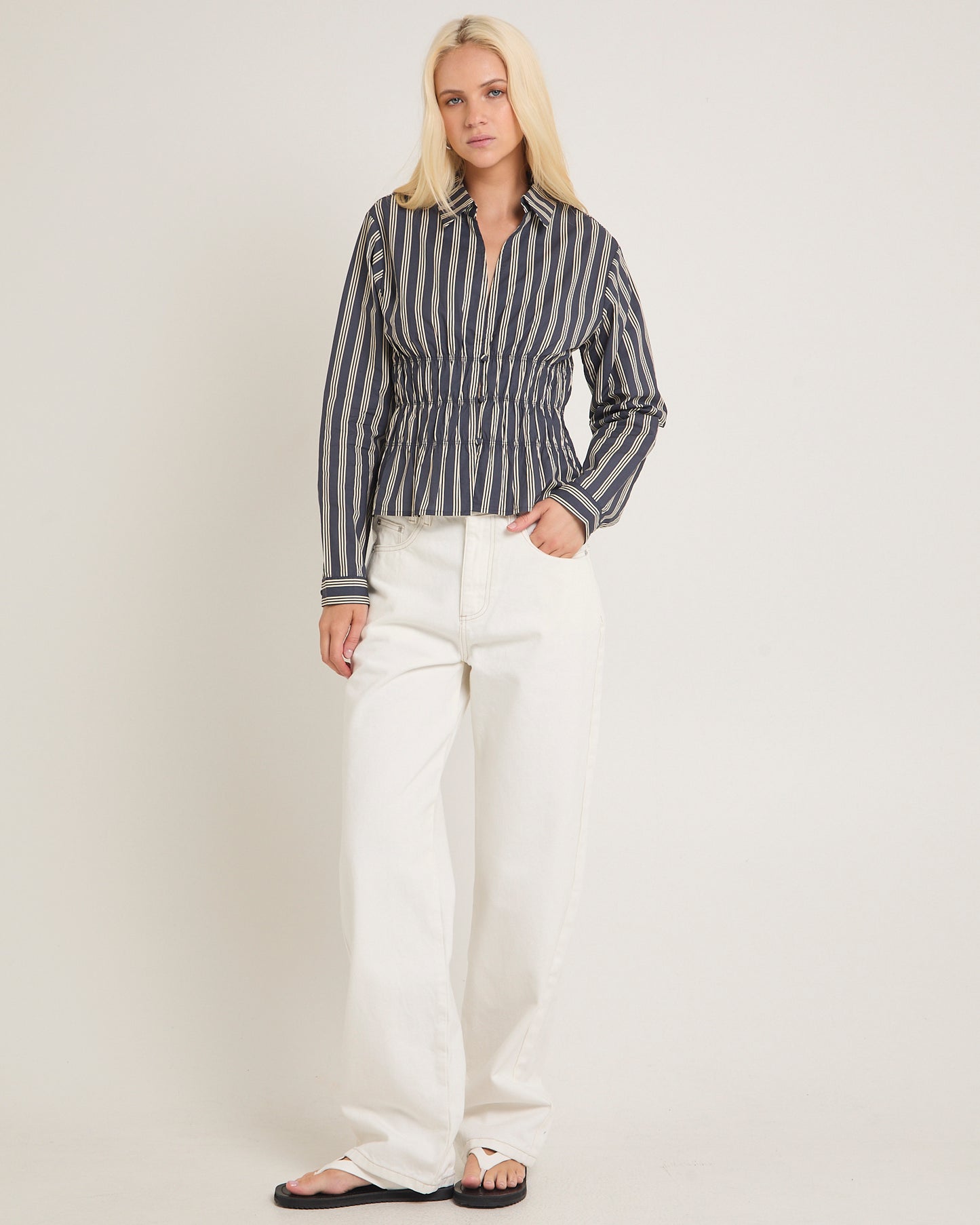Monty Gathered Long Sleeve Shirt