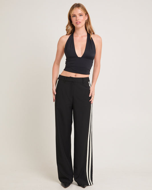 Leon Stripe Detail Suit Pants BLACK