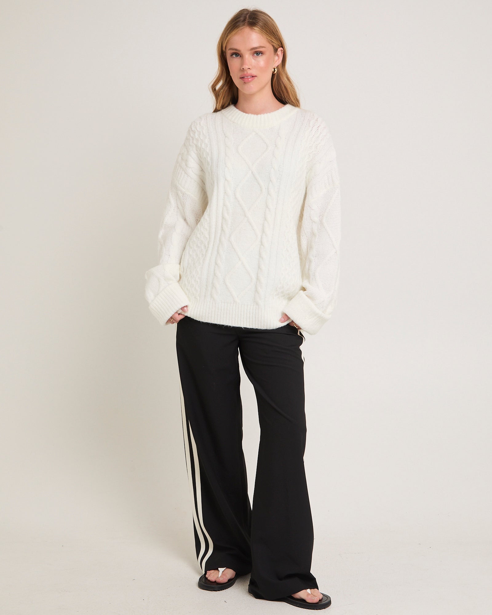 Clara Cable Knit Sweater – General Pants Co.