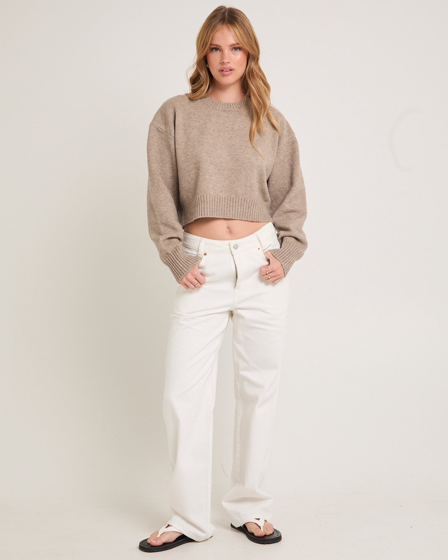 Tasmine Cropped Knit Sweater