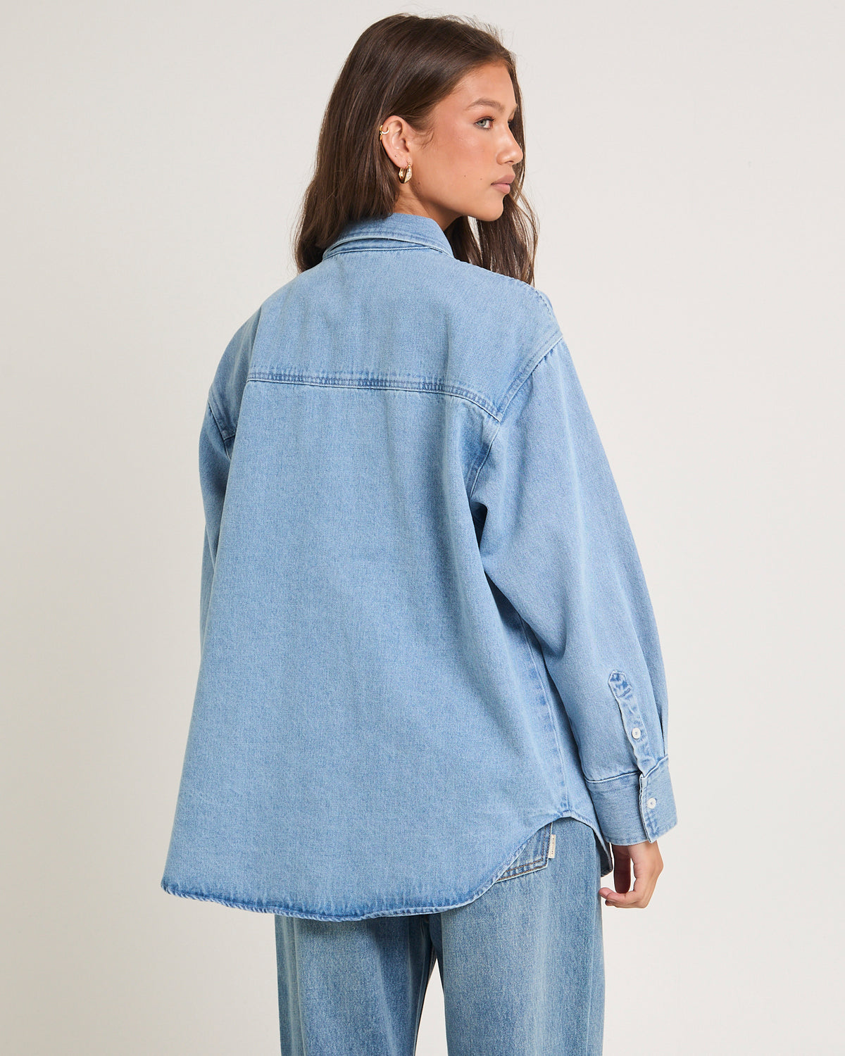 Delta Denim Oversized Long Sleeve Shirt VINTAGE BLUE