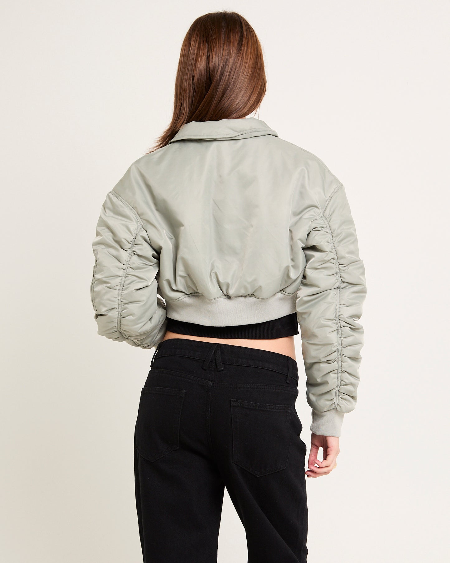 Essential Cropped Bomber Jacket