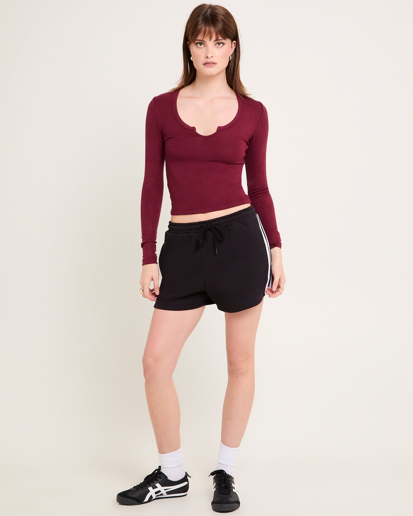 Slinky Scoop Neck Long Sleeve