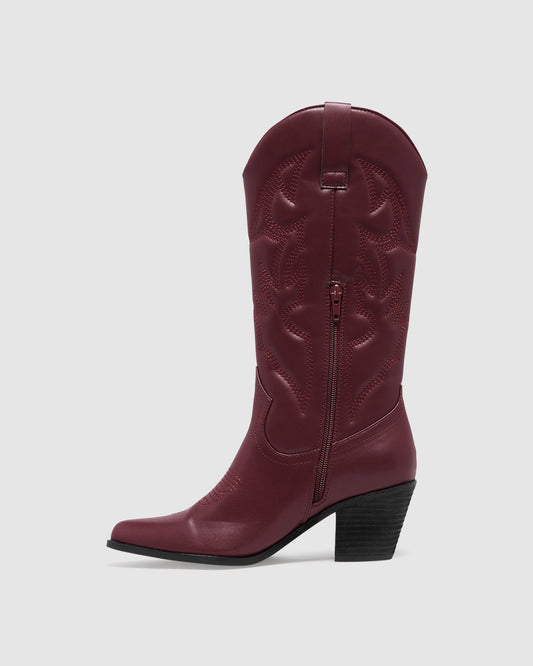 Clayton Cowboy Boots Bordeuax