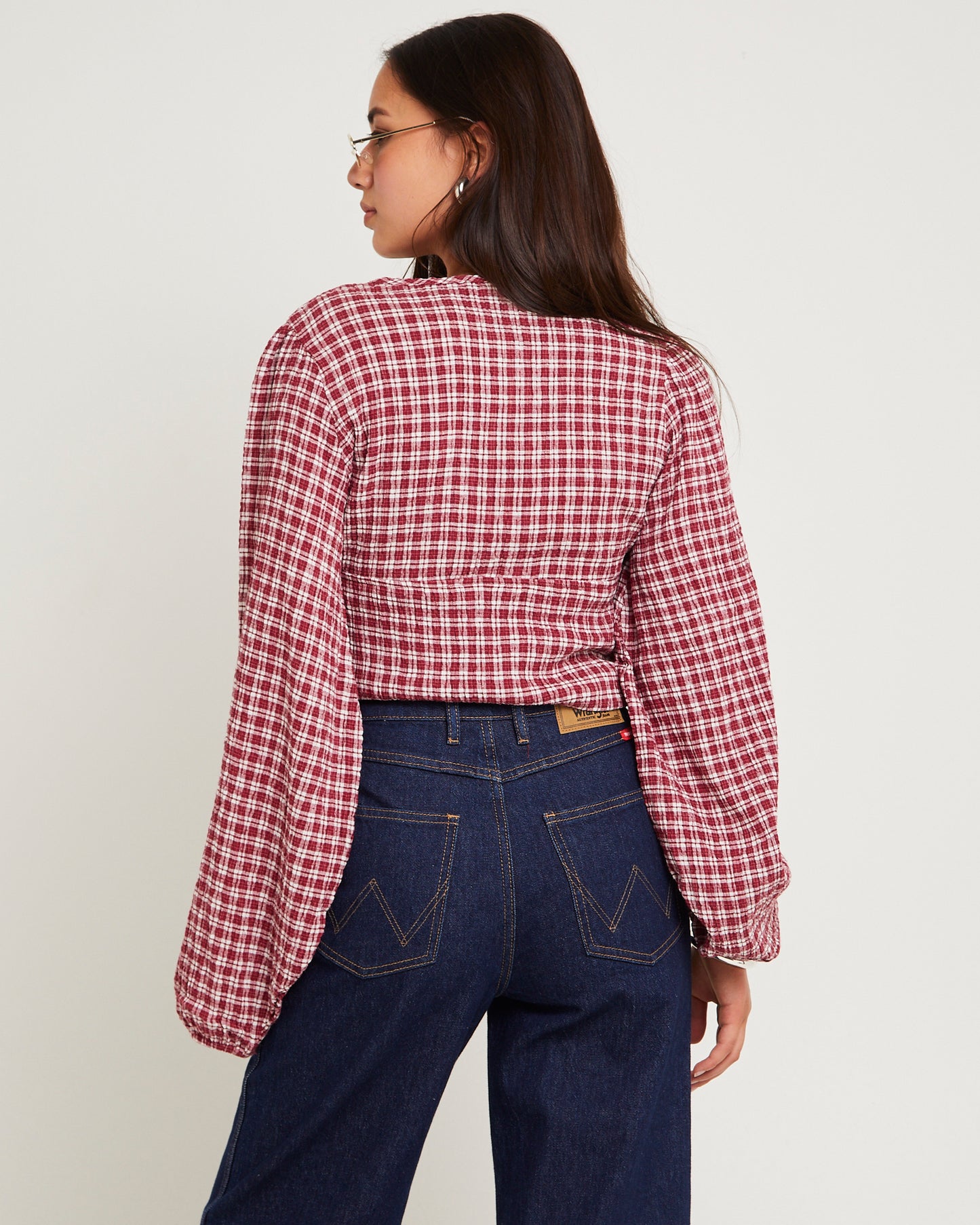 Base Seersucker Long Sleeve Top