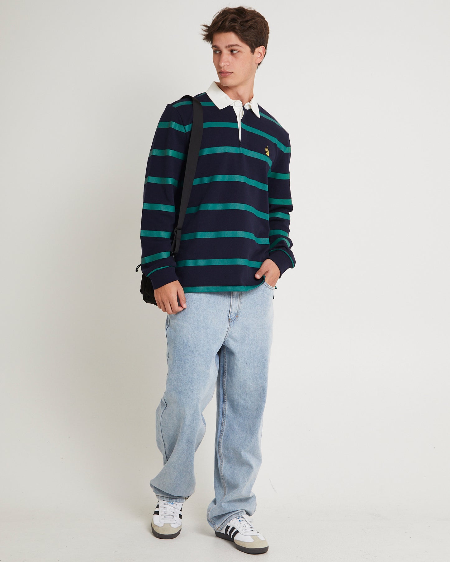 Rugby Stripe Long Sleeve Polo