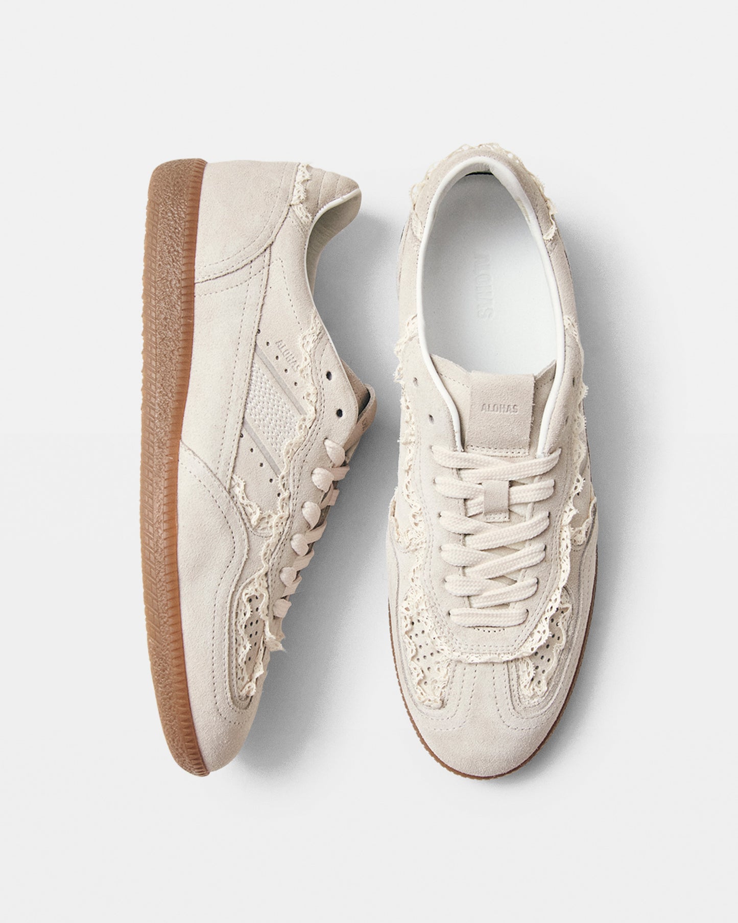 Tb.490 Crochet Cream Leather Sneakers