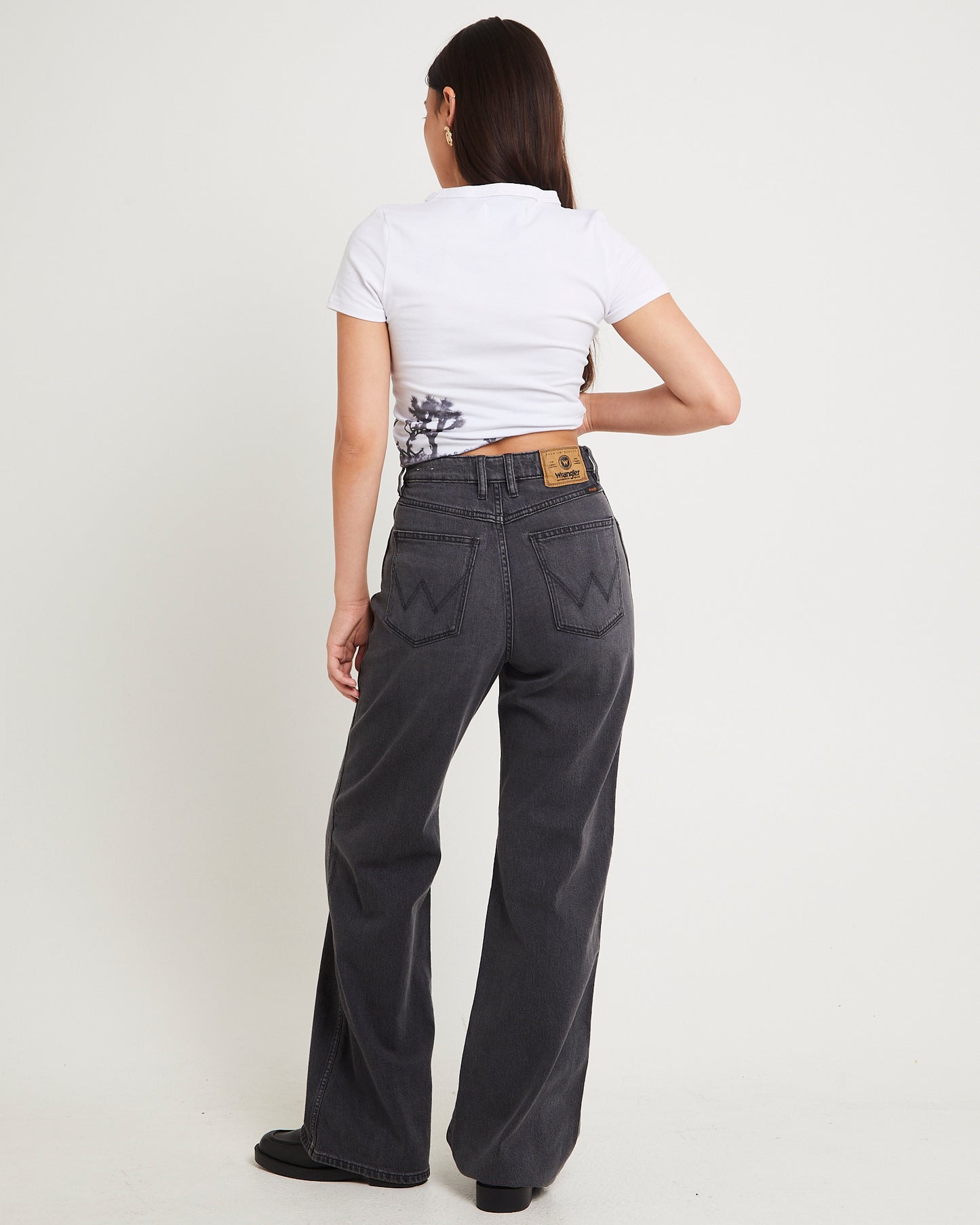 Hi Bells Flared Denim Jeans Highway Black