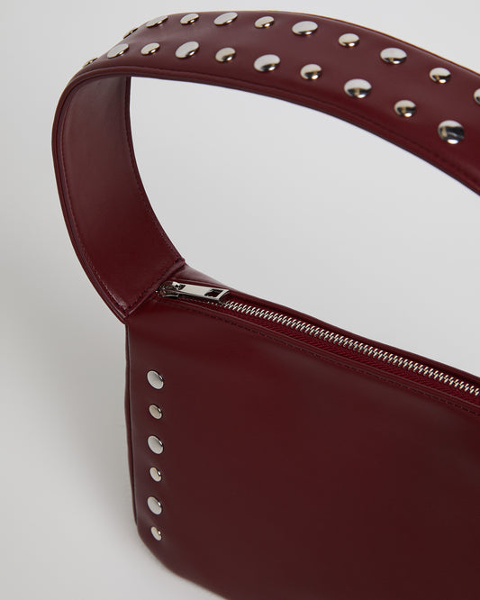 Studded Box Shoulder Bag CHERRY PU