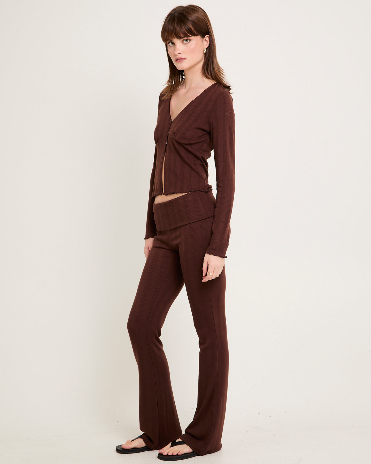 Mia Pointelle Button Long Sleeve