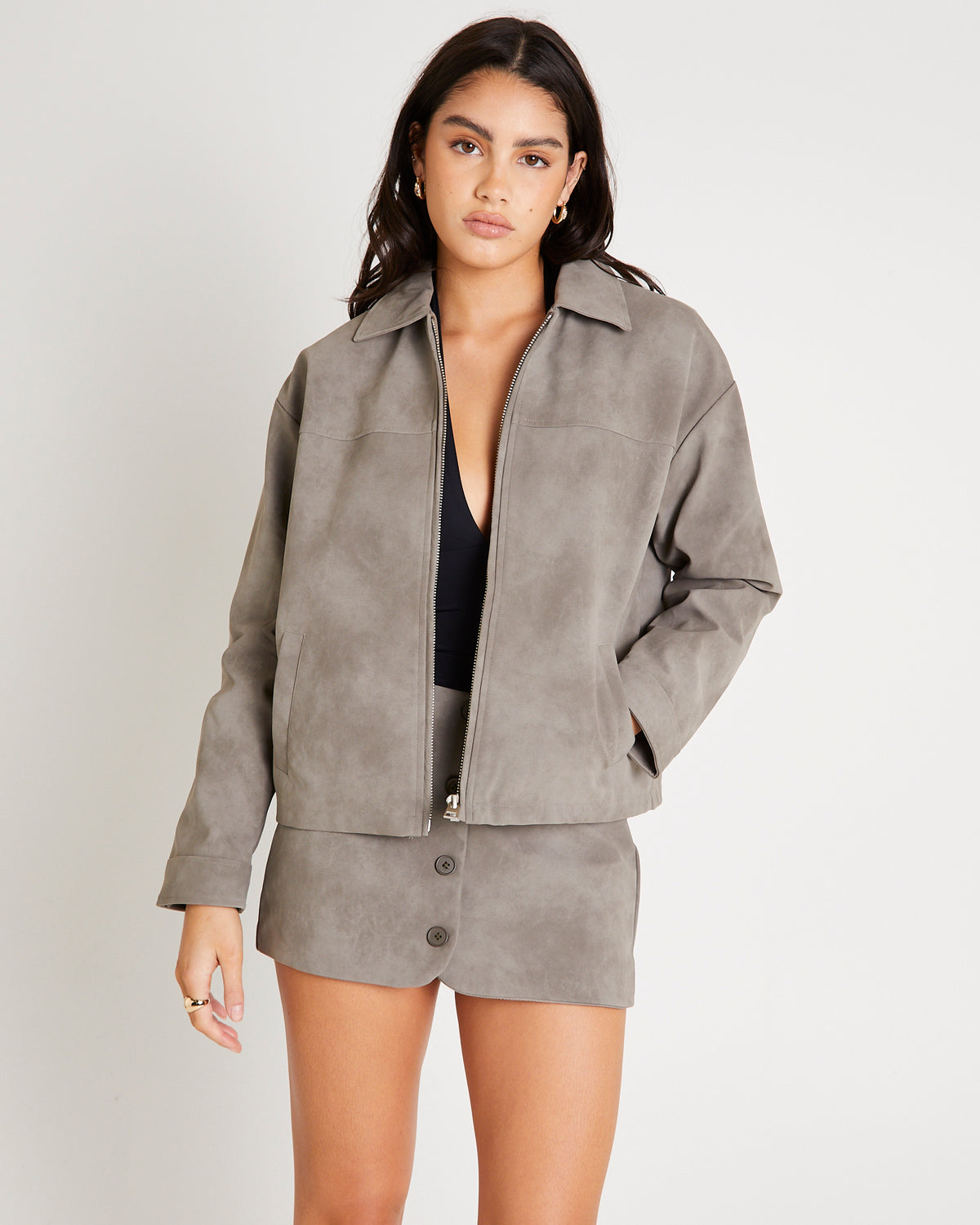 Serena Suede Jacket SLATE