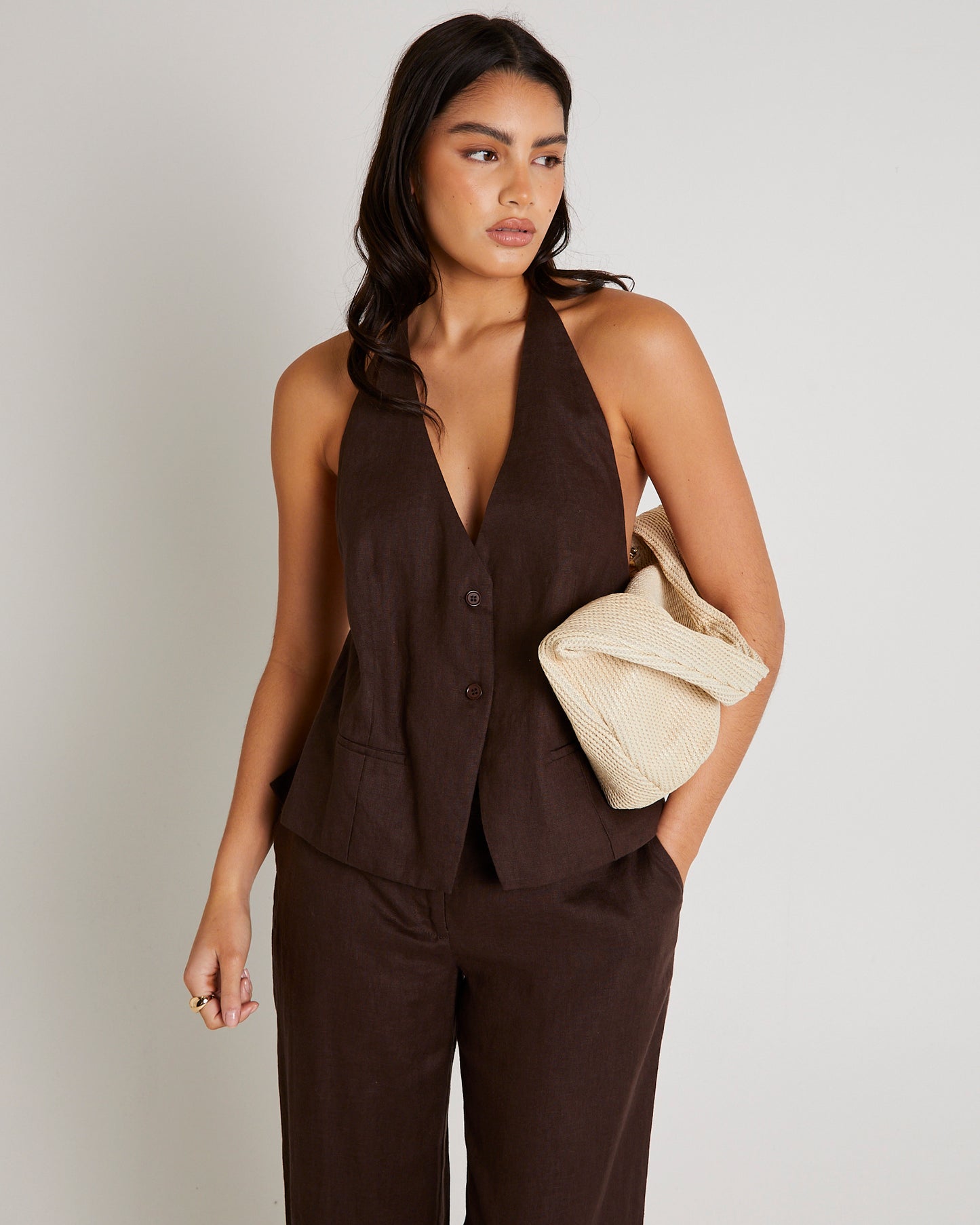 Peta Plunge Halter Top