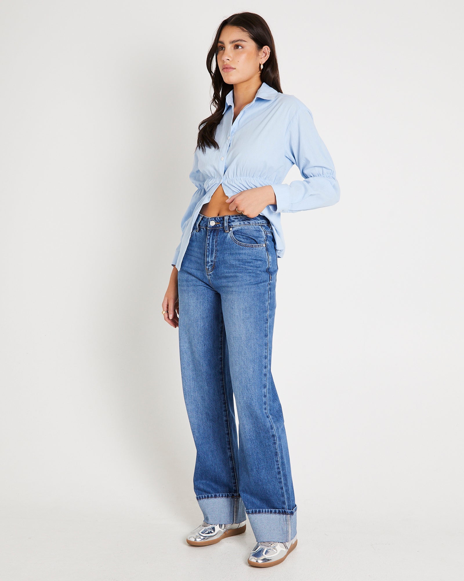 Demi Fold Hem Denim Jeans – General Pants