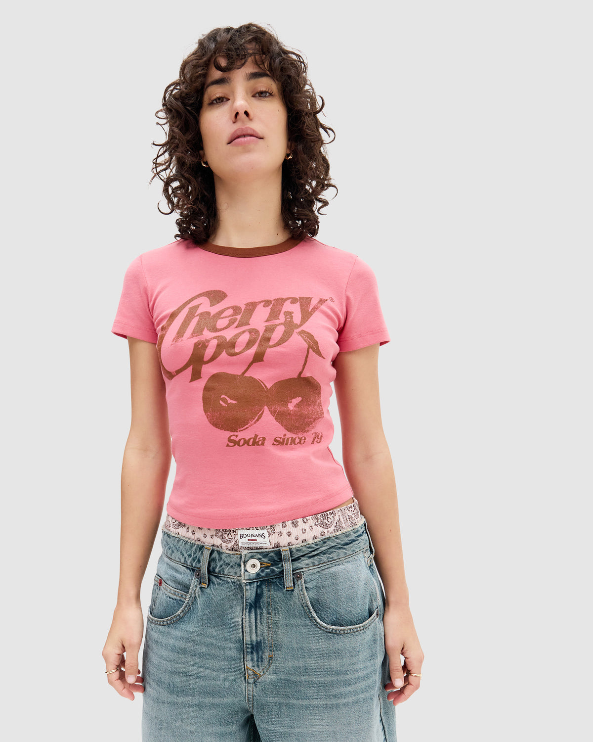 BDG Cherry Pop Ringer Baby T-Shirt