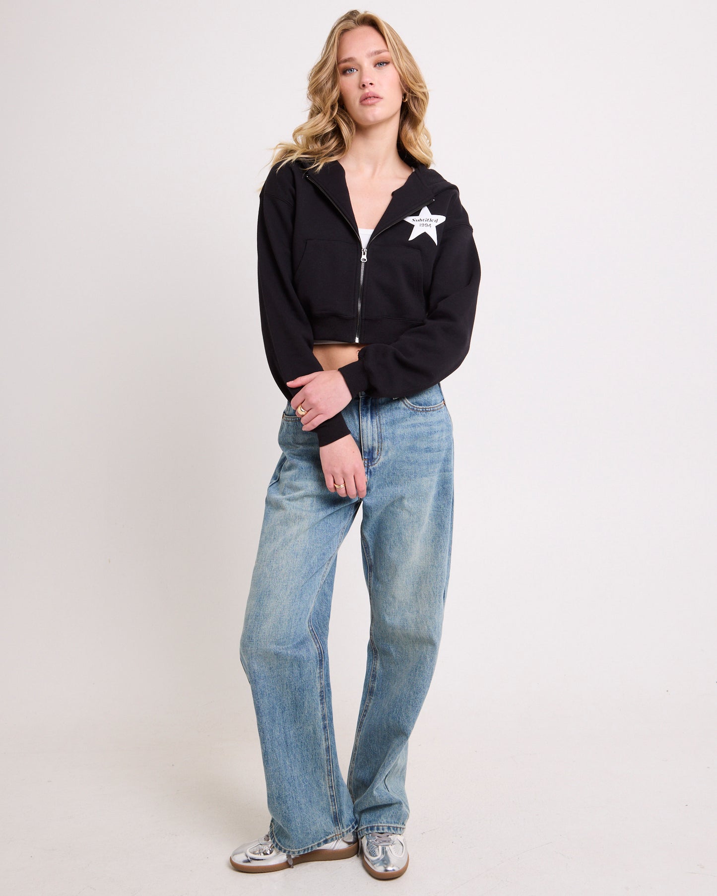 Stargazer Cropped Zip Hoodie