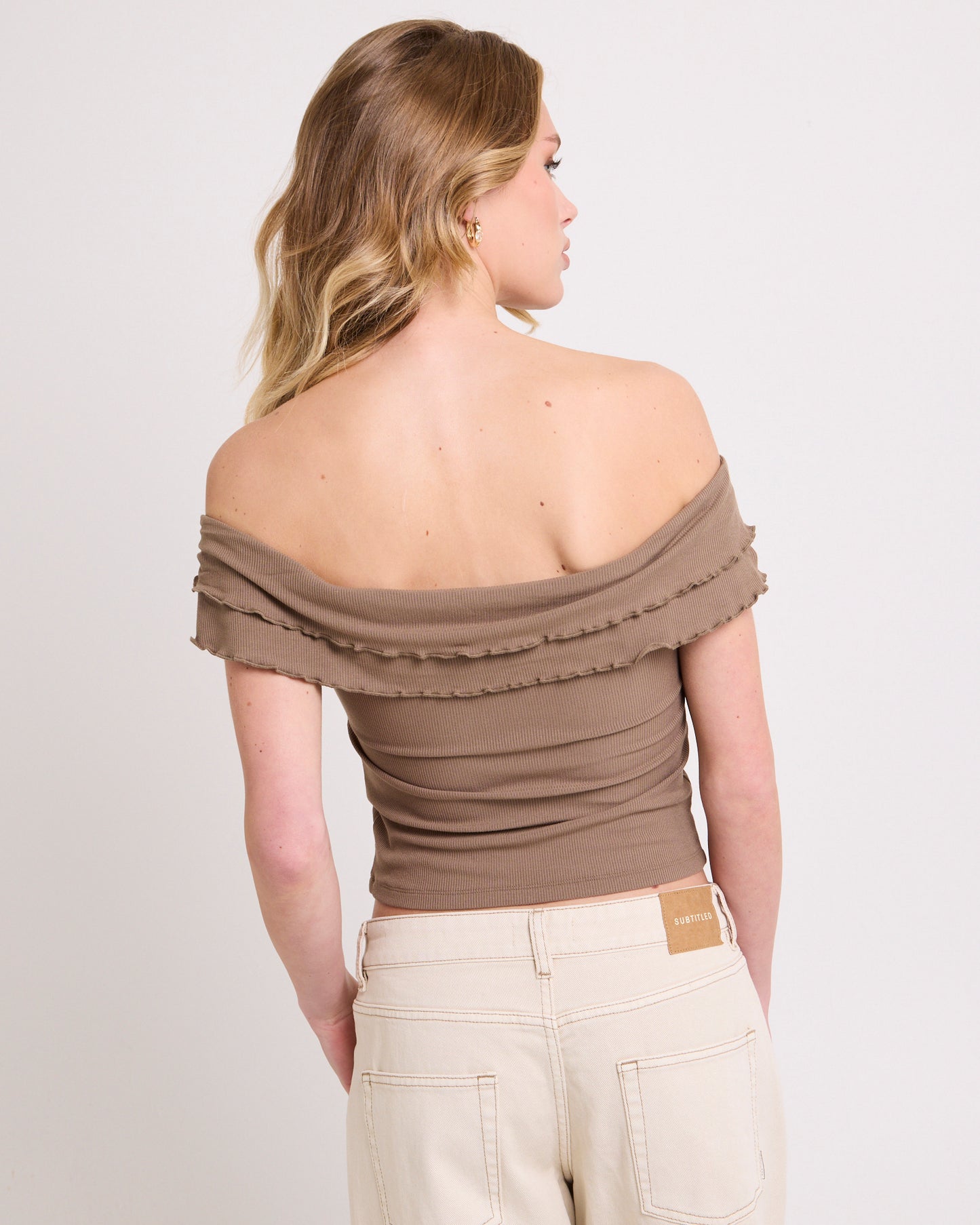 Mily Rib Ruffle Top