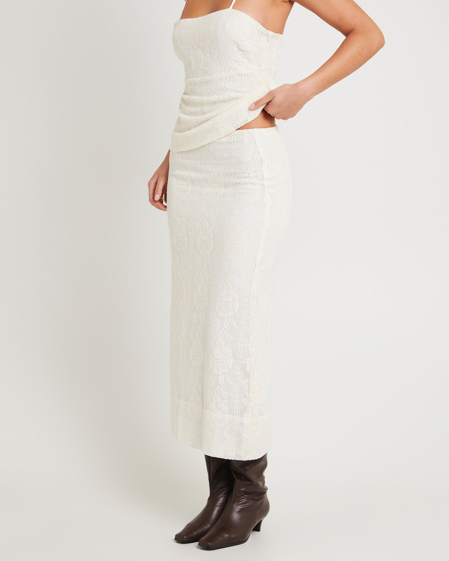 Doiley Lace Midi Skirt