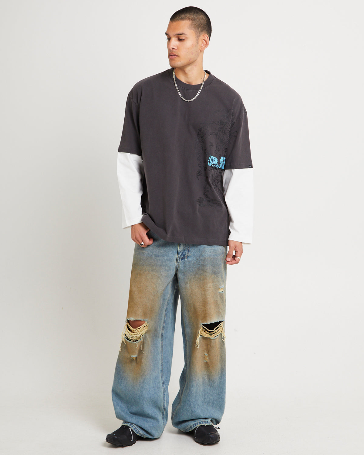 Society Baggy Denim Jeans DIRT TINT