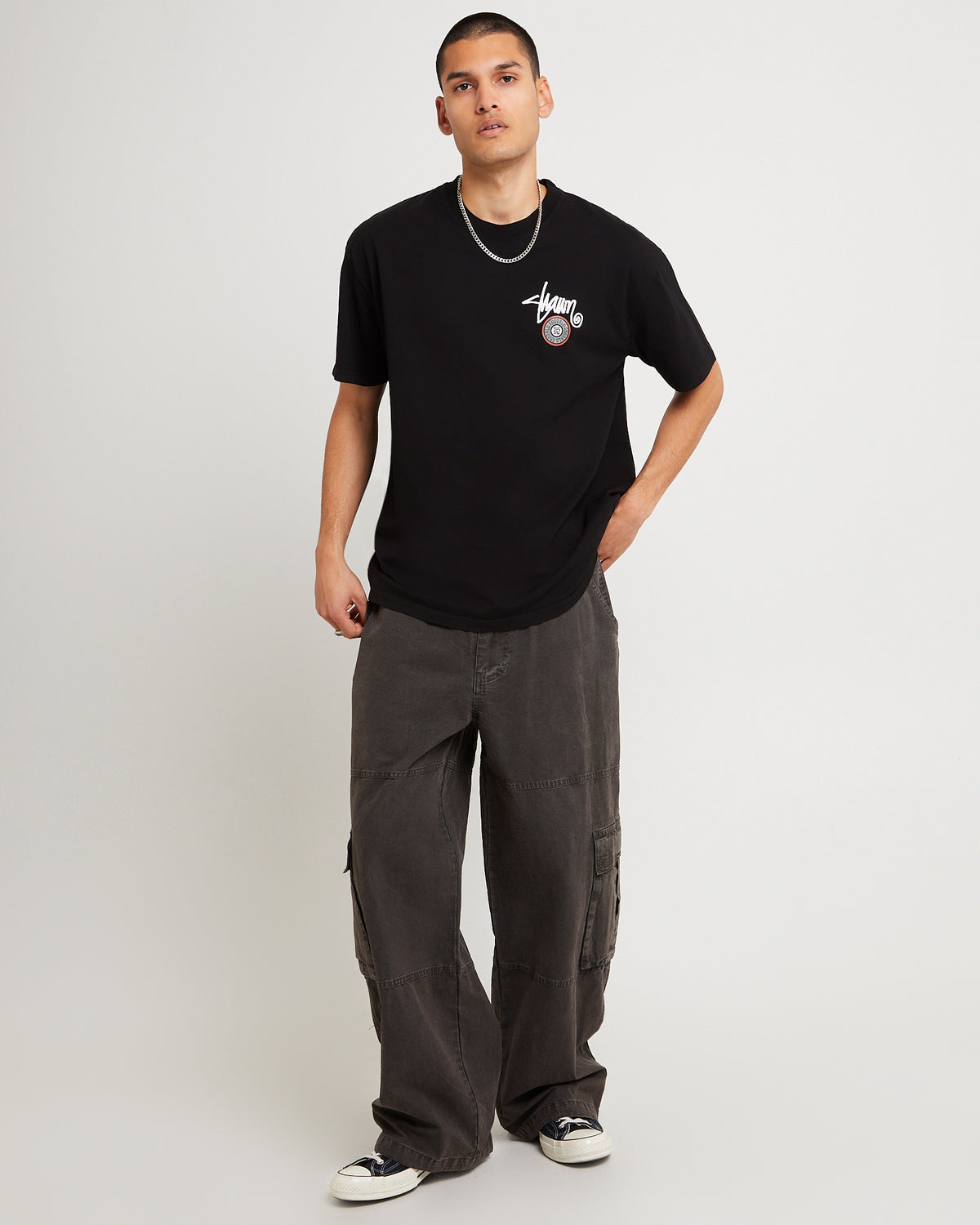 Tack Dot Short Sleeve T-Shirt WASHED BLACK