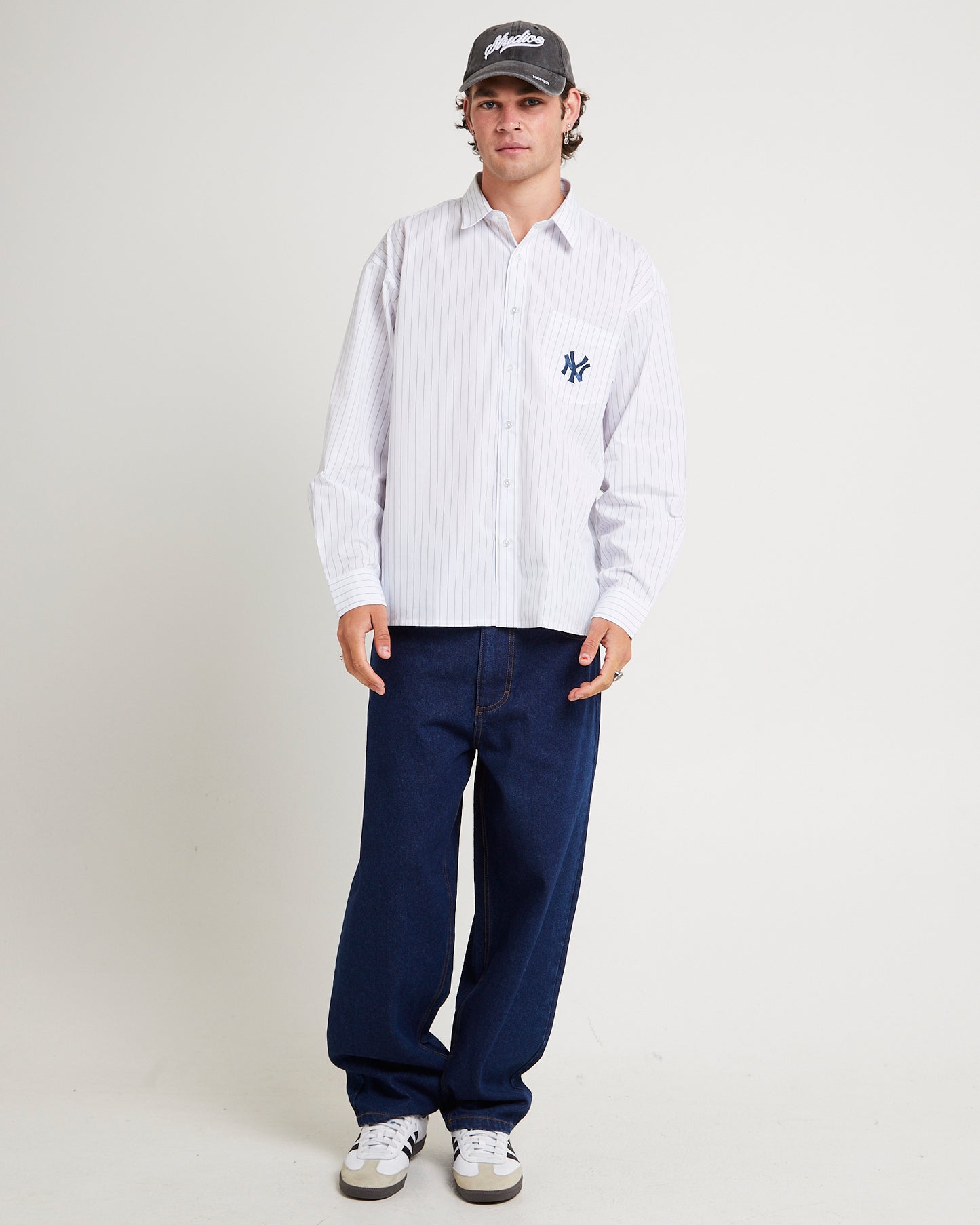 New York Yankees Pinstripe Button Up Shirt