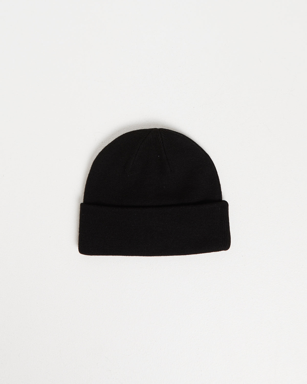 Beanie With Oval Logo Embroidery Patch BLACK
