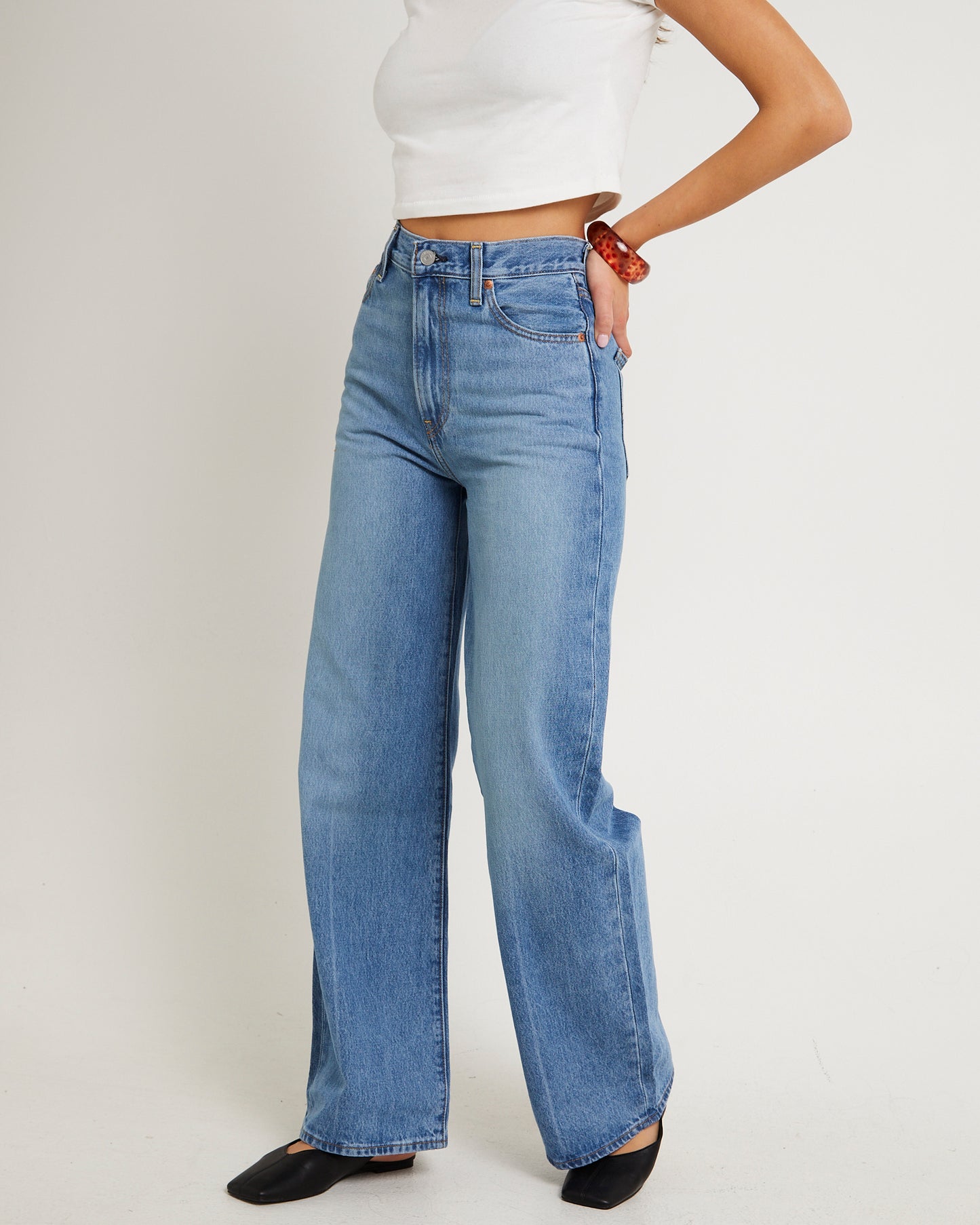 Ribcage Wide Leg Denim Jeans