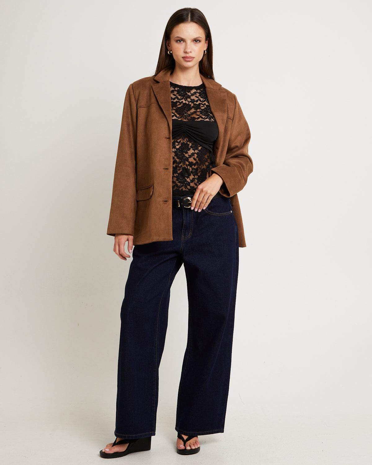Sophia Suede Blazer TAN