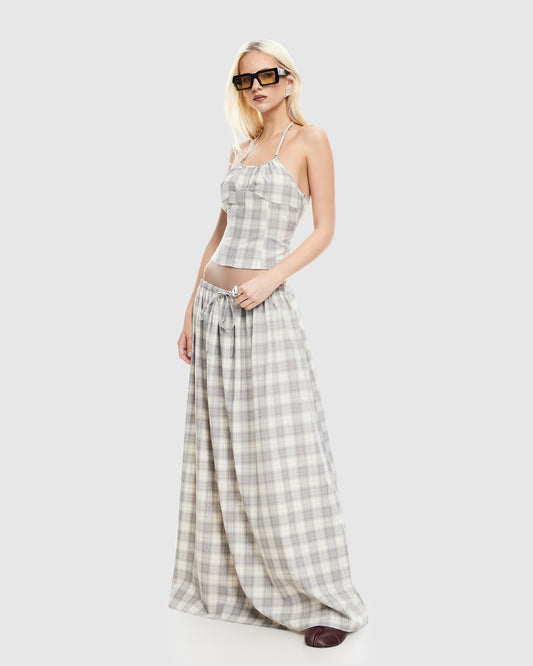 Sweet Escape Cami SMOKE PLAID