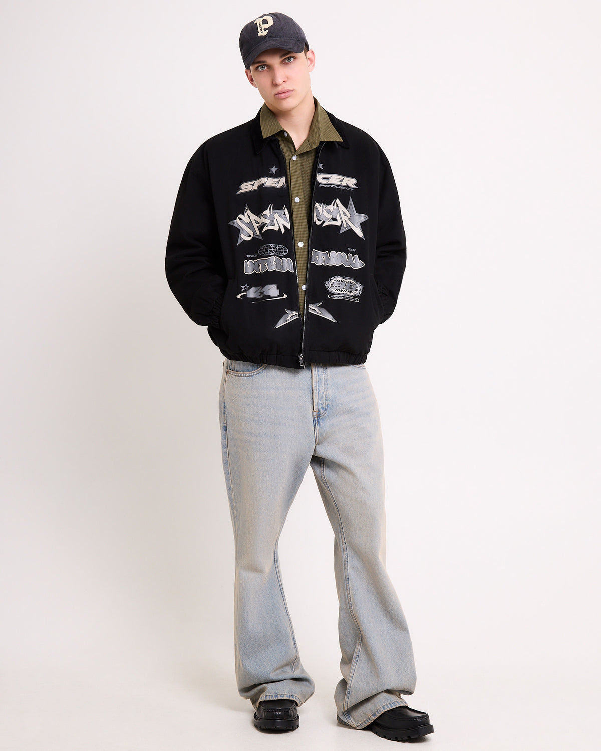 Stacked Logo Jacket BLACK