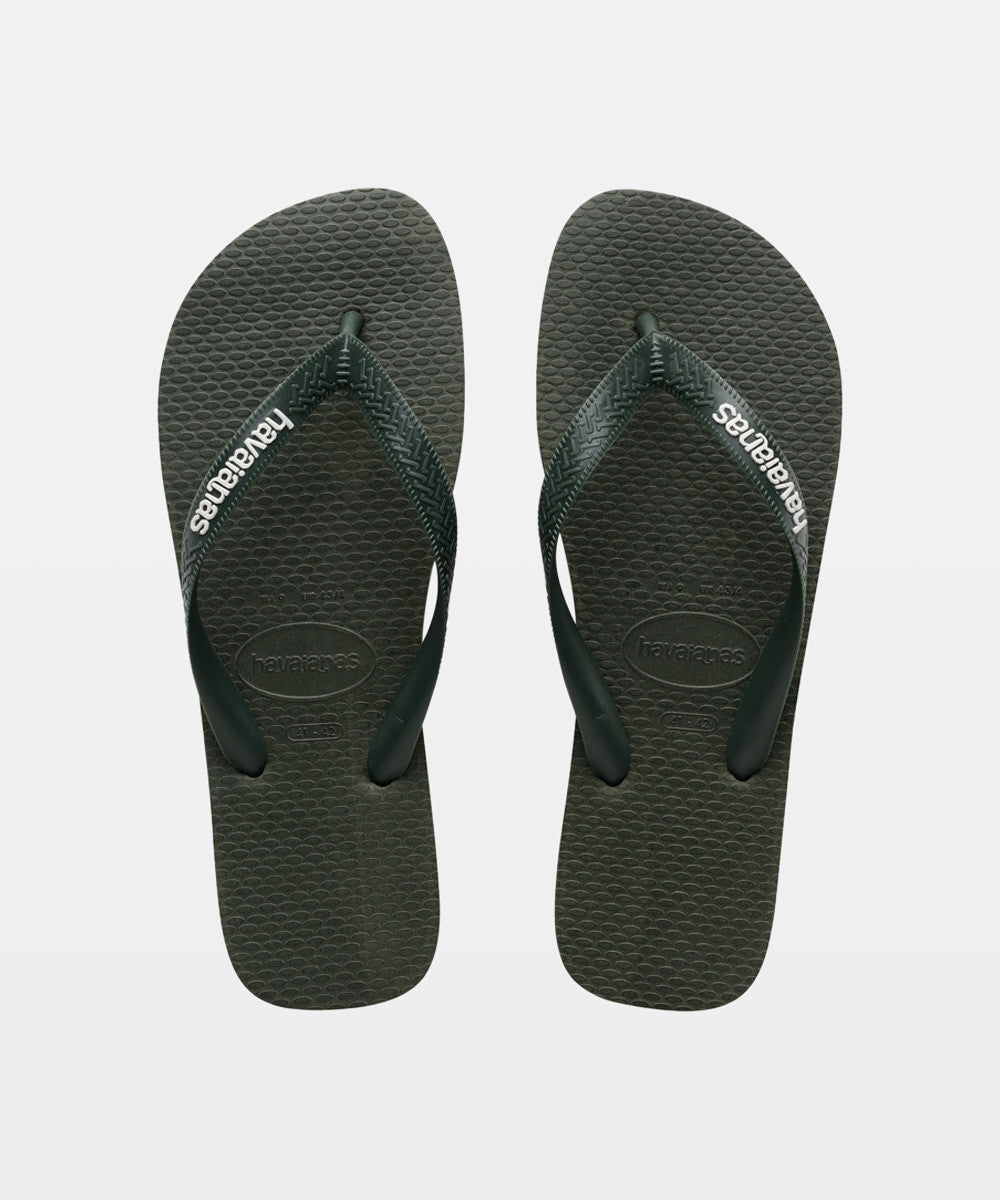 Top Rubber Logo Thongs OLIVE