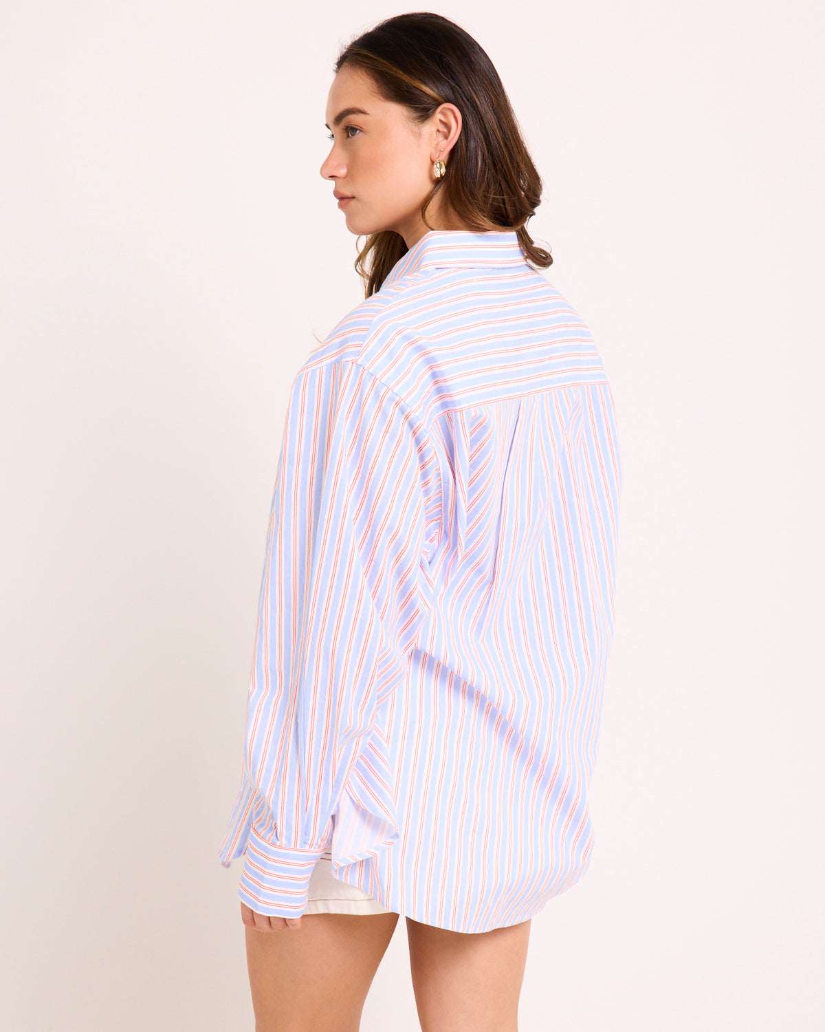 Coby Crisp Oversized Long Sleeve Shirt BLUE STRIPE