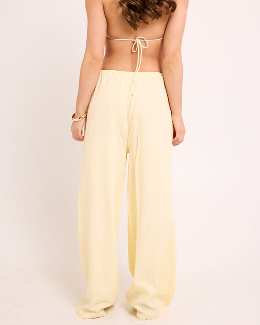 Hideaway Linen Wide Leg Pants YELLOW