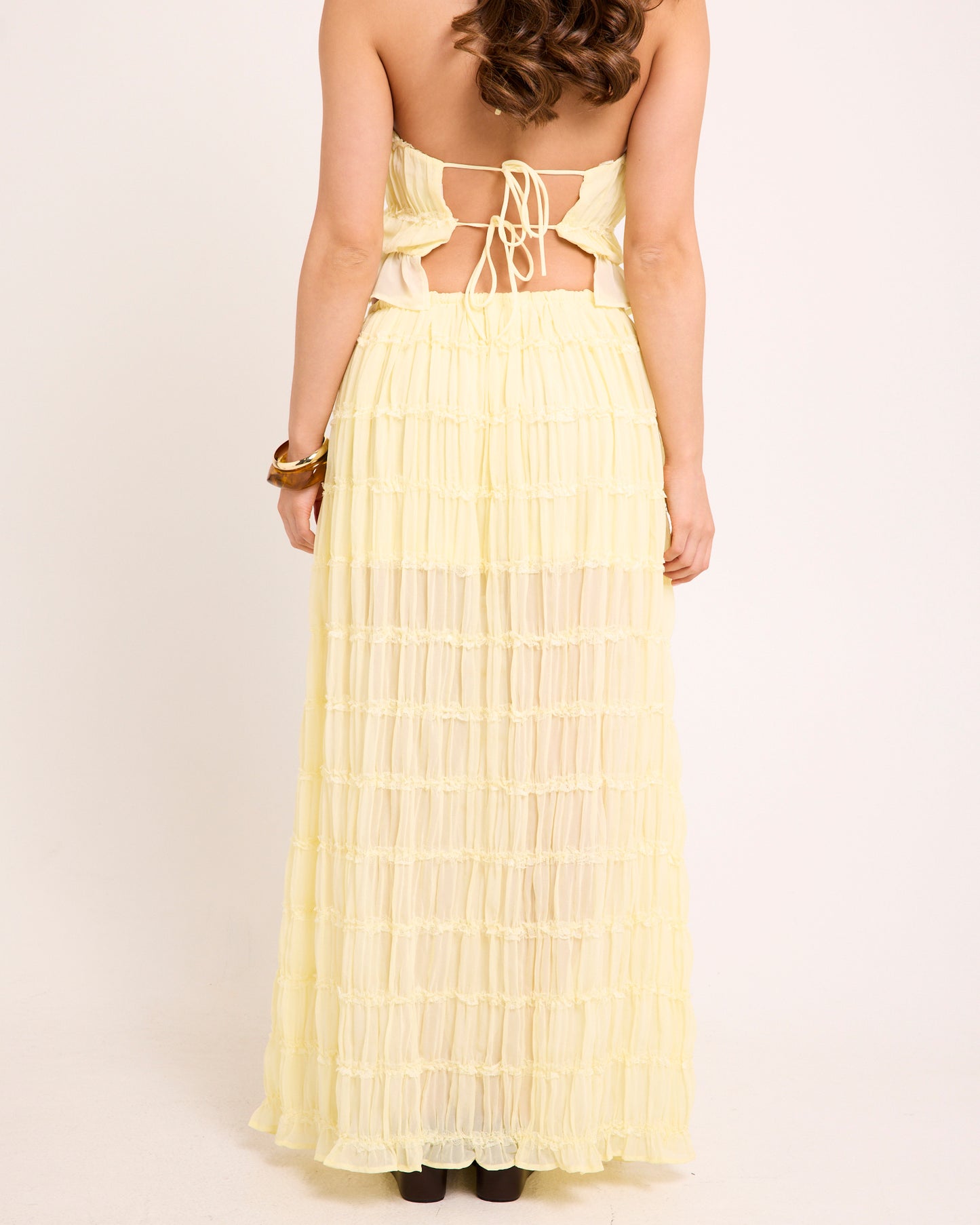 Alda Shirred Maxi Skirt