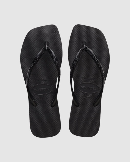 Slim Square Flip Flops BLACK
