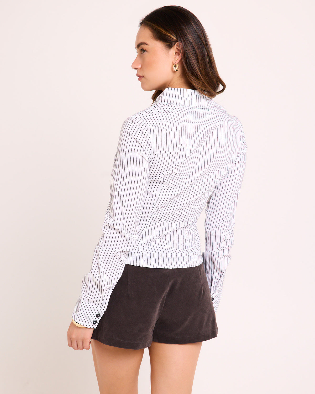 Ashlyn Striped Long Sleeve Shirt BLACK/WHITE STRIPE