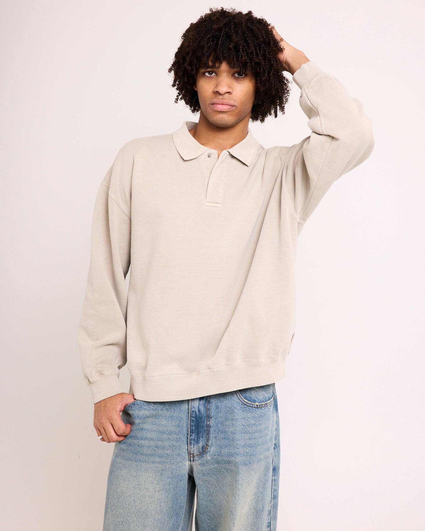 Script Fleece Polo Shirt