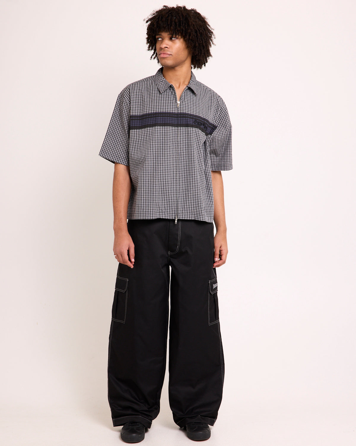 Wilson Print Short Sleeve Zip Shirt GREY