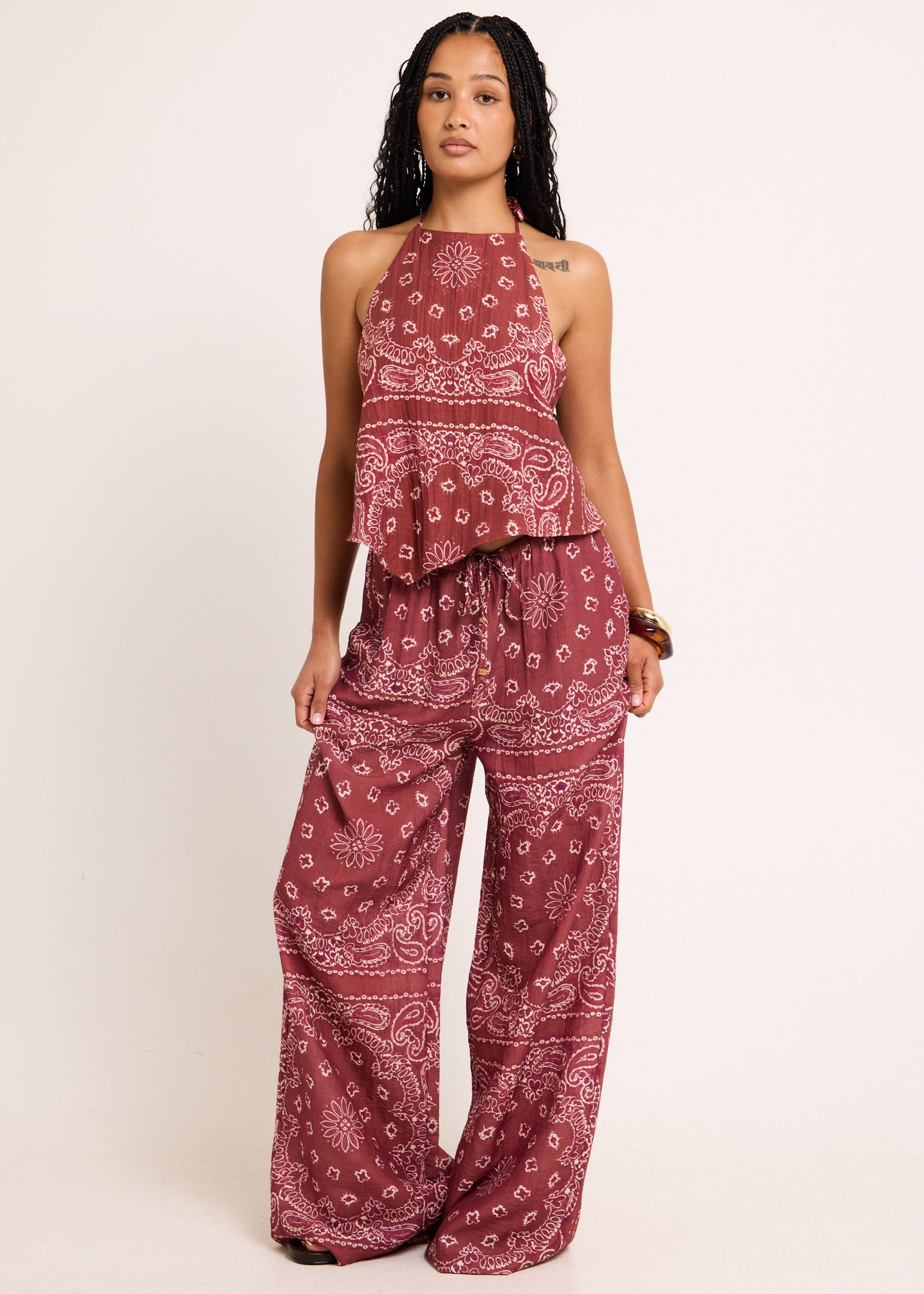 Gina Tie Up Scarf Top