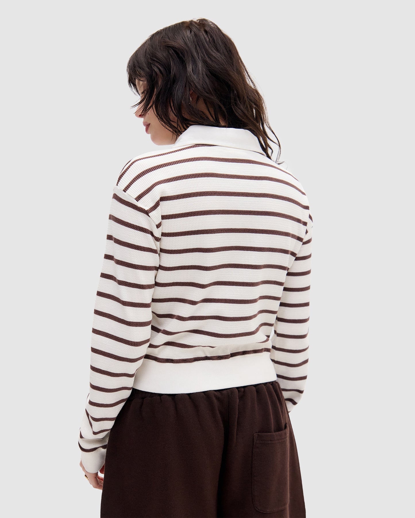 Waffle Shrunken Stripe Rugby Shirt