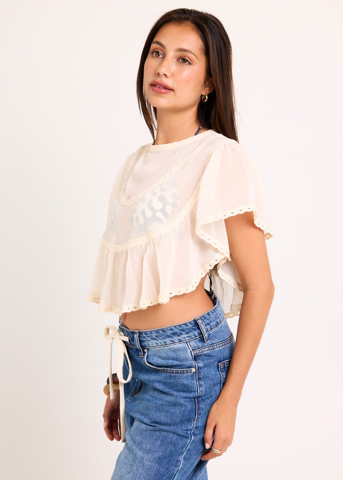 Celia Sheer Top IVORY