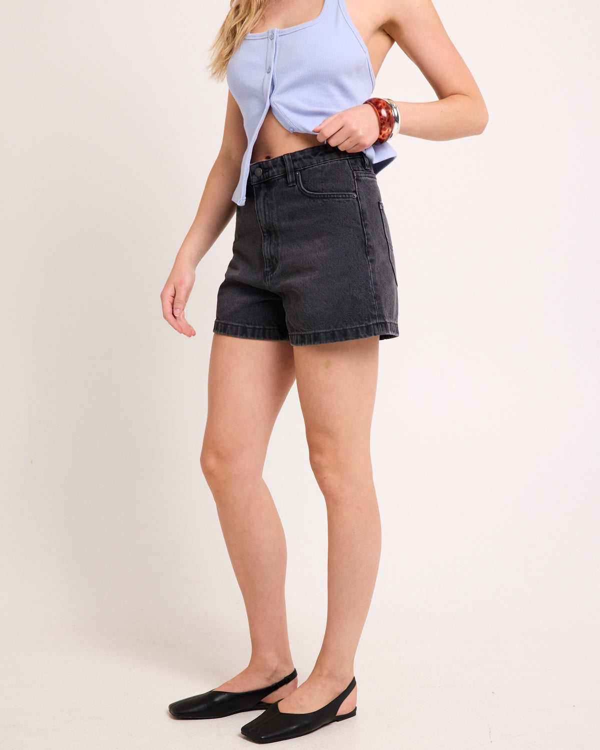 High Relaxed Denim Shorts