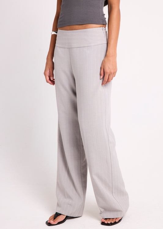 April Wide Waisted Pants GREY STRIPE