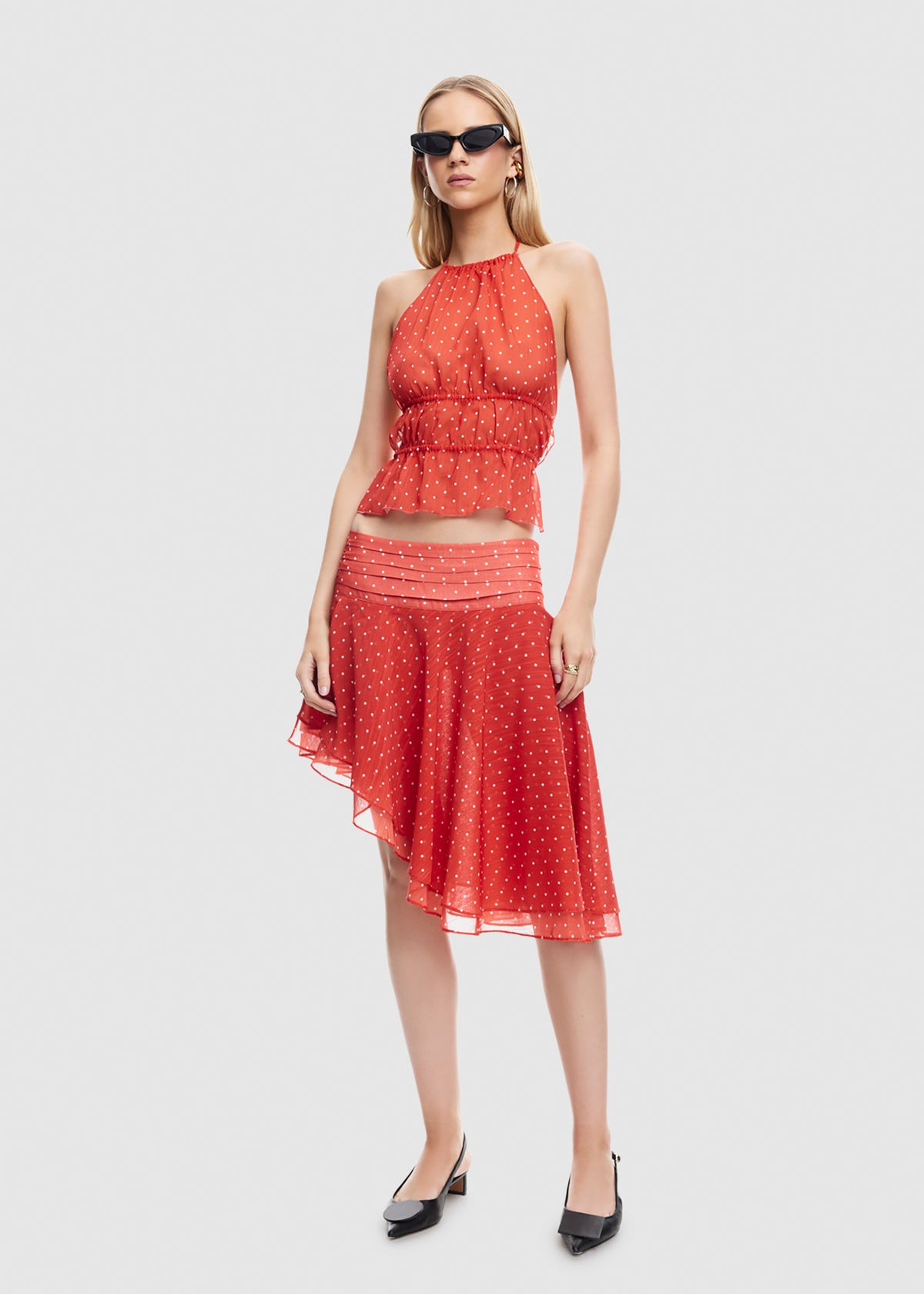 Legacy Midi Skirt TOMATO POLKA