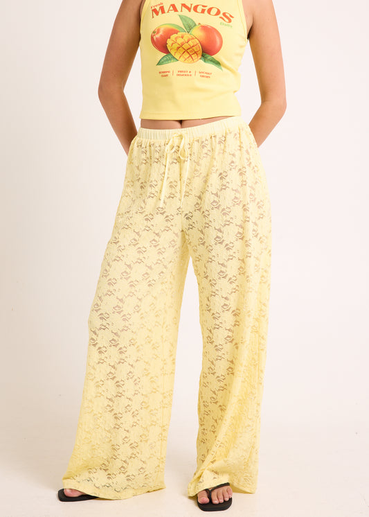 Jasmine Lace Relaxed Pants BUTTER